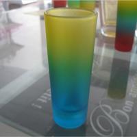 Custom spray color water glass souvenir tall drinking glass vodka, colorful shot glass