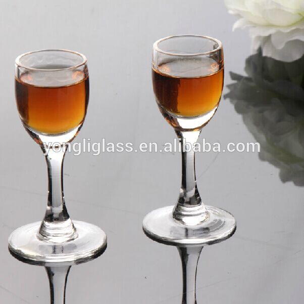 Factory wholesale high quality 15ml shot glass with stem,mini wine glass shot glasses