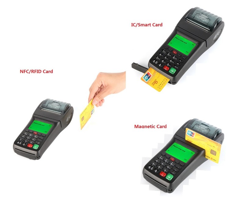 Handheld MSR/IC/NFC Card Swipe Printer Pos Terminal With Point Of Sale Pos Software