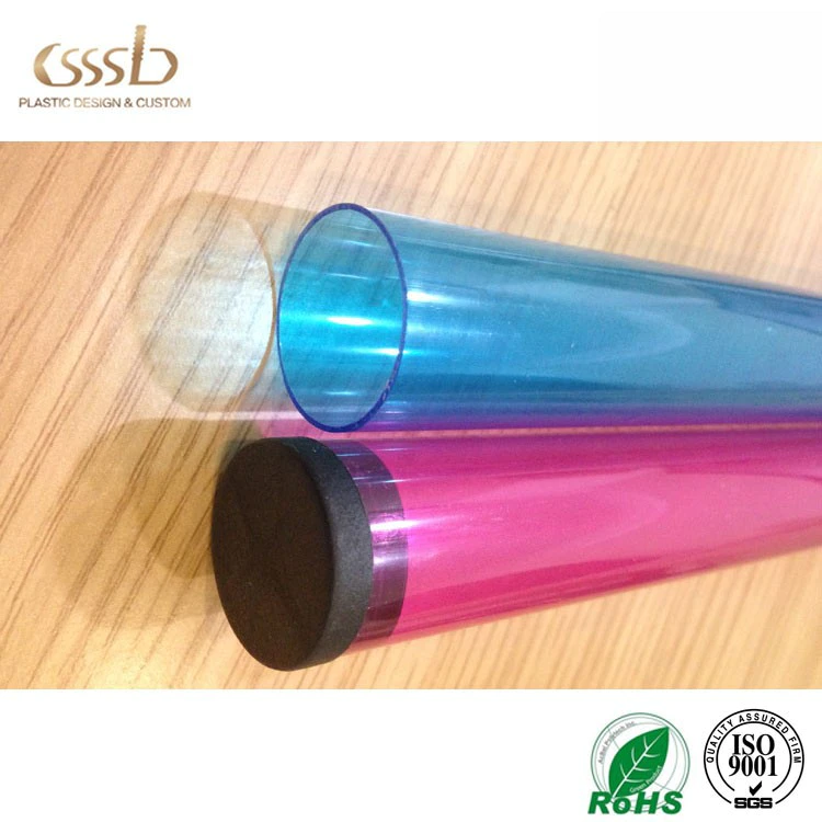 plastic cylinder tubes/ plastic tubes with lids/ clear plastic tubes with caps