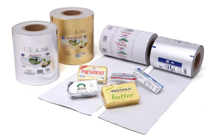 KOLYSEN Butter Emboss Packaging Custom Colored Foil Paper Aluminum Wrapping Silver Design Custom Pure