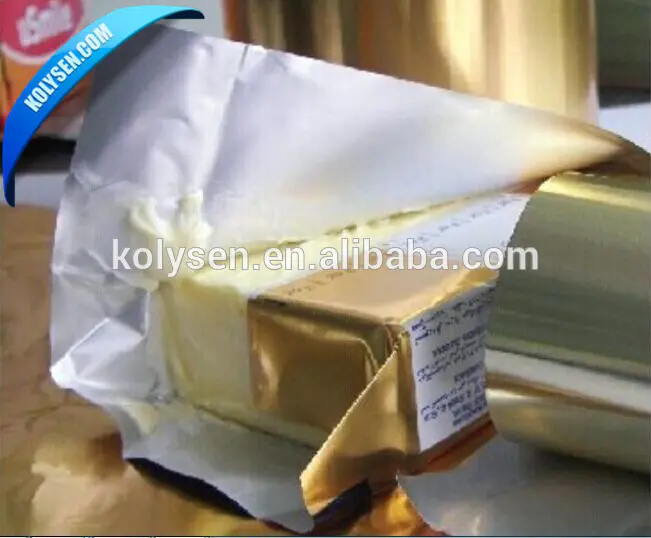 Kolysenaluminium foil paper for butter margarine packaging custom printed