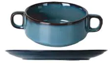 Hot Sale Ceramic Dinner Set Plate Restaurant Blue Porcelain Wholesale Tableware
