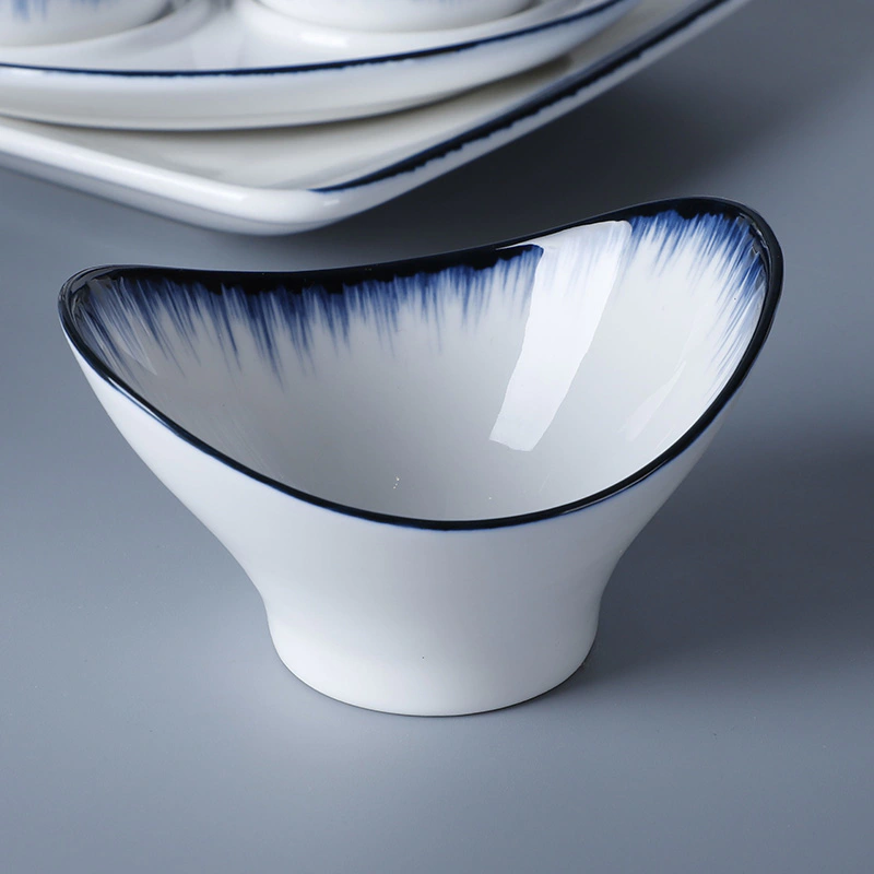 Blue Dinner Plate Sets For Resort, Ceramic Hotel Tableware Supplierd, Colored Porcelain Dinnerware Sets@