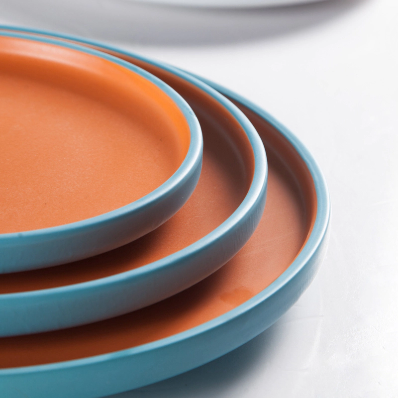 Top Seller Color Glazed Porcelain Dinner Set,Colorful Plates Ceramic Tableware, Blue Plate Sets DinnerwareFine Porcelain>
