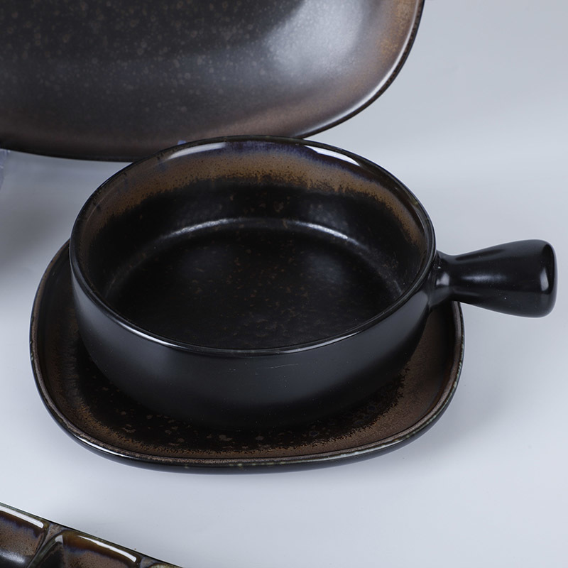 Ceramic Tableware Set, Special Porcelain Dinner Sets Black, Plates Sets Dinnerware Restaurant/