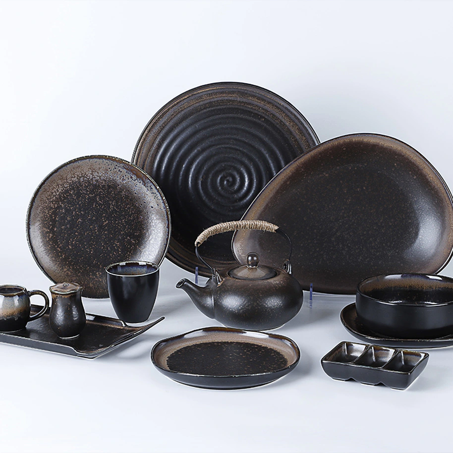 Ceramic China Dinnerware Set, Special Tableware Set Black,Japanese Ceramic Tableware Set*