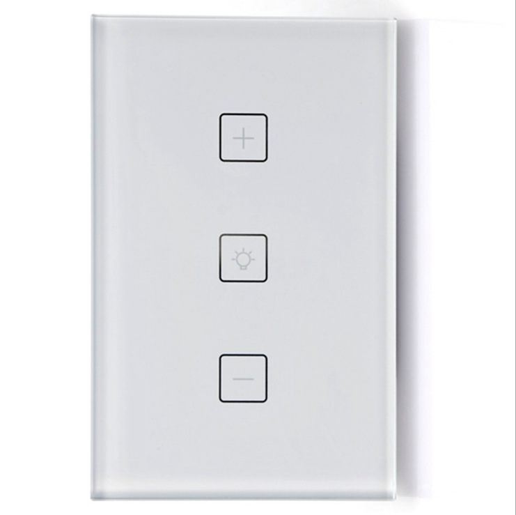 2020 EU US UK type 1 gang 1 wall glass panel WIFI dimmer light switch for Dimmable LED