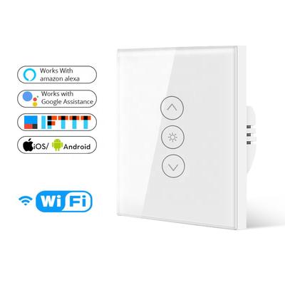New Wall Touch wifi Switch US/EU/UK 1/2/3 Gang 2020 Glass Panel tuya dimmer dimming light Switch Black/white for smart home