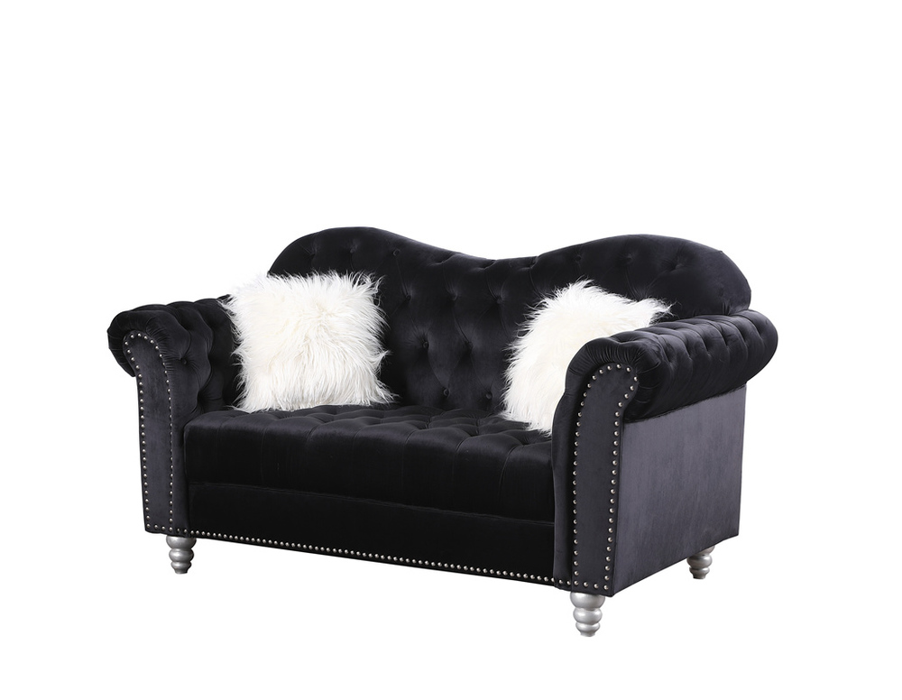Hot sellingSimple Style Fabric Black Color Sitting Room Furniture 5 seaters Sofa Set