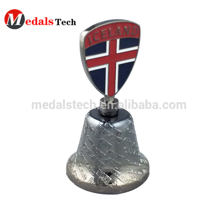 Novelty cool custom design alloy silver rotating beer opener bell for bar