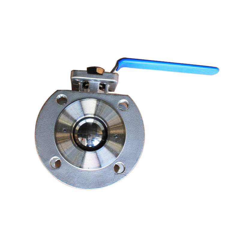 CF8 CF8M 1 PC Thin Mounting Pad Type Flanged Wafer Stainless Steel Ball Valve
