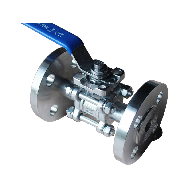 SS304 SS316 CF8 Operation 1000 WOG 3 Pieces Manual Flange Type Handle Control Ball Valve