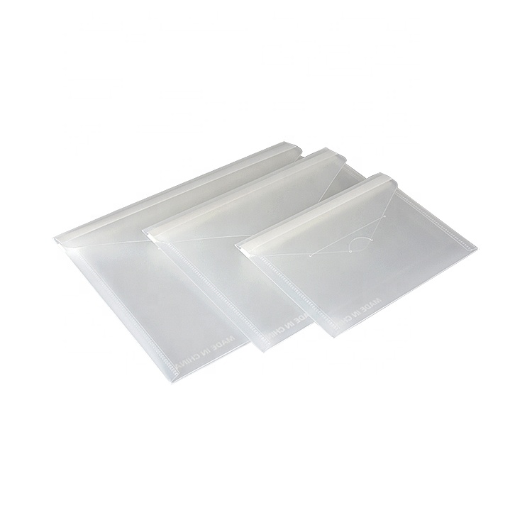 Stock Promotional Wholesale Good Quality Office Desk Stationery Waterproof 7 5/8*9 5/8 Inches Folding Pvc File Bag