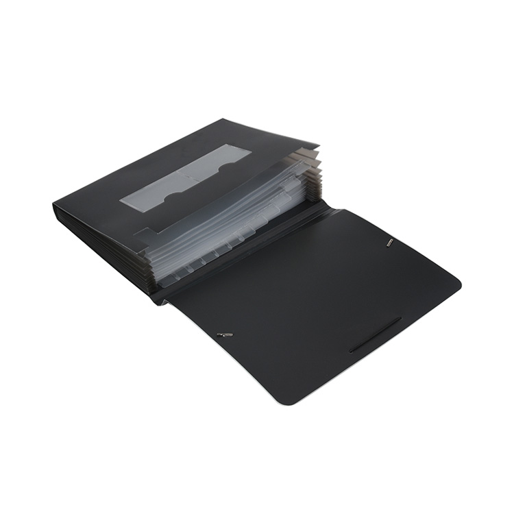 Factory Directly Office Stationery Black Custom Brand PP 13-Pocket Expanding File Folder