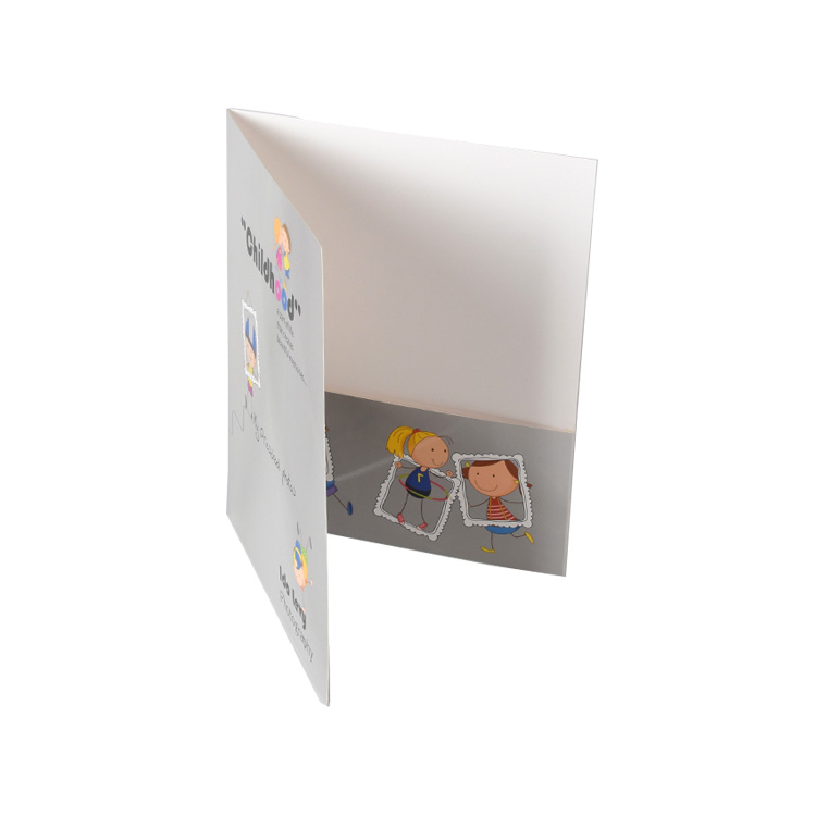 Custom Full Printing A4 Size Paper Two Pocket Document Folder