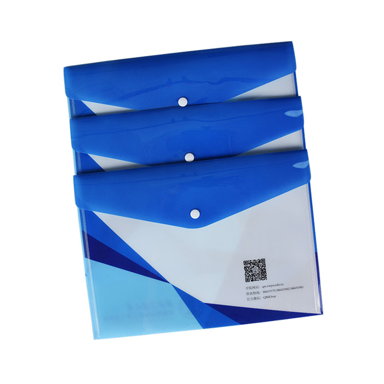 Hot Selling Office School Stationary A4 Pp Envelope File My Clear Bag with Botton Snap File Folder