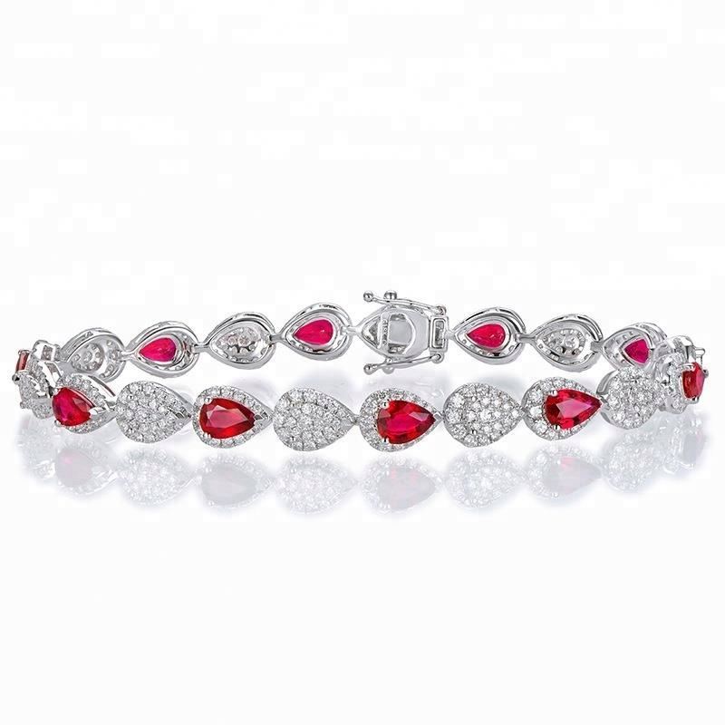 Joacii Women Simple Fashion Ruby Gemstone Tennis Bracelets For Sale With Armband
