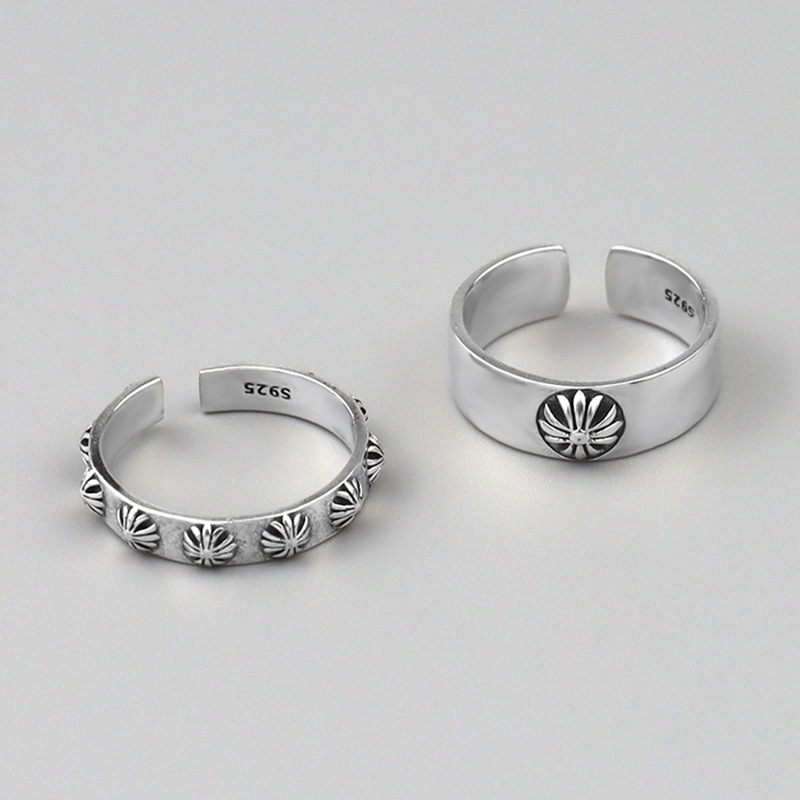 Wholesale Design Women Jewelry 925 Sterling Silver Blank Vintage Cross Rings