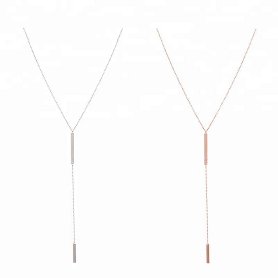 Custom Simple Design Lariat Strip Bar Necklace For Women Costume JewelryParty