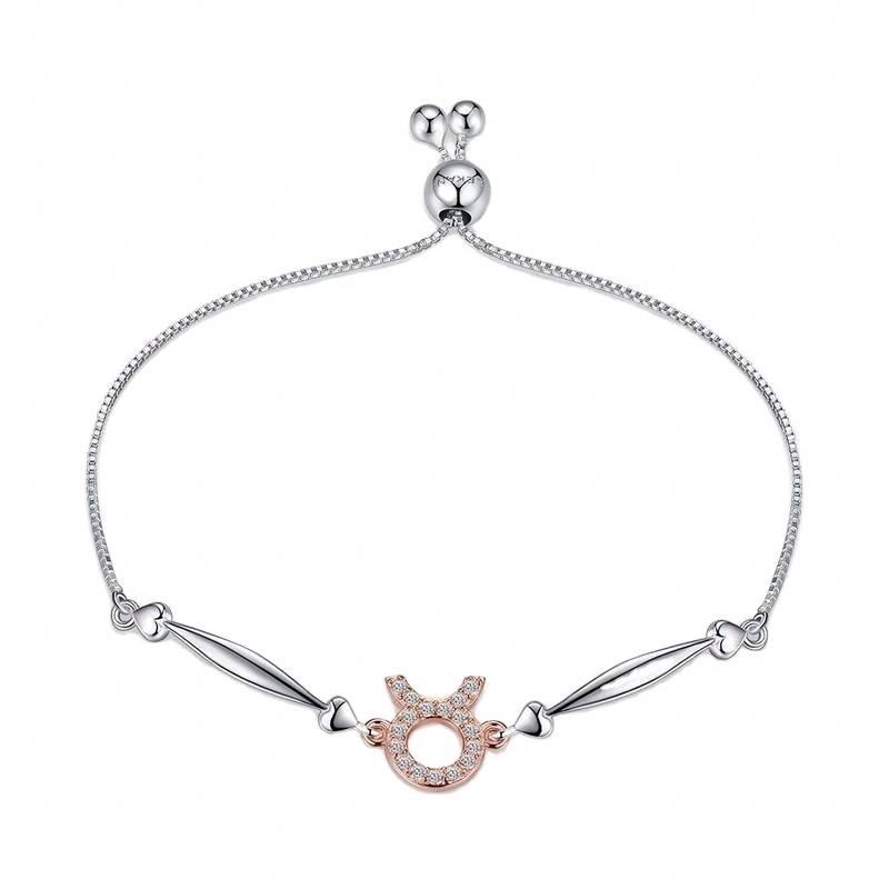Joacii Fashion Jewelry Twelve Constellations Taurus Silver Bracelets With Pulseira