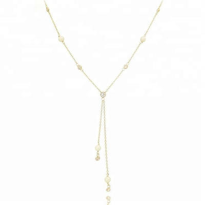 Custom Latest Design Saudi zircon long chain layered Gold Jewelry Necklace