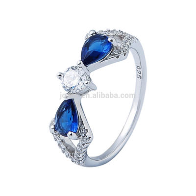 Joacci Fashion Silver 925 Jewelry Sapphire Rings Engagement Wedding Ring