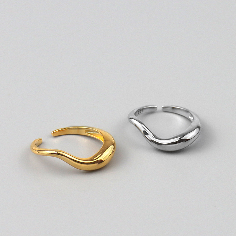 s925 sterling silver wedding ring creative geometric Simple Lightning Finger ring