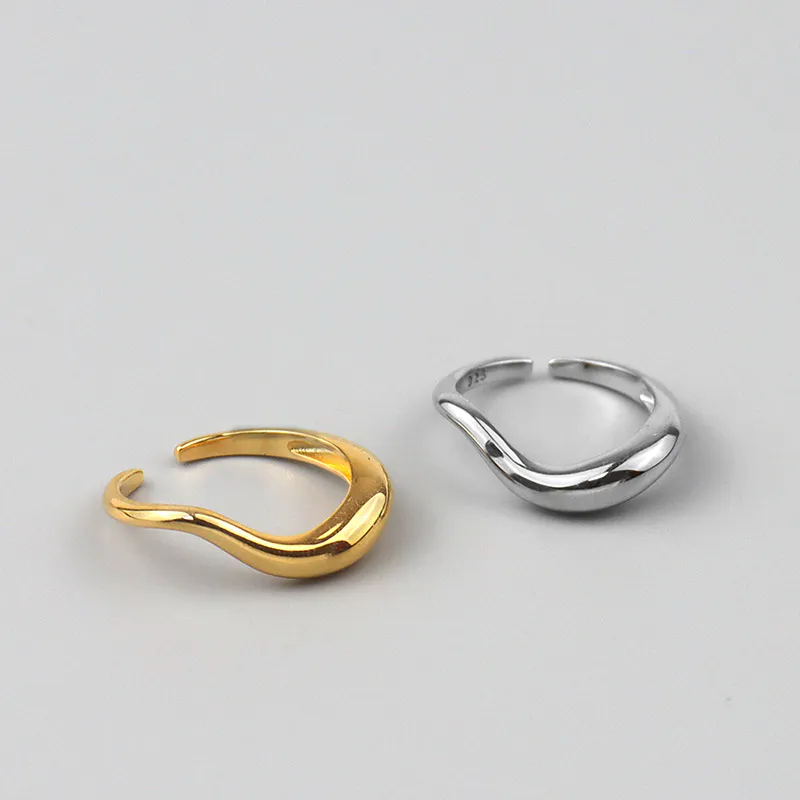 s925 sterling silver wedding ring creative geometric Simple Lightning Finger ring