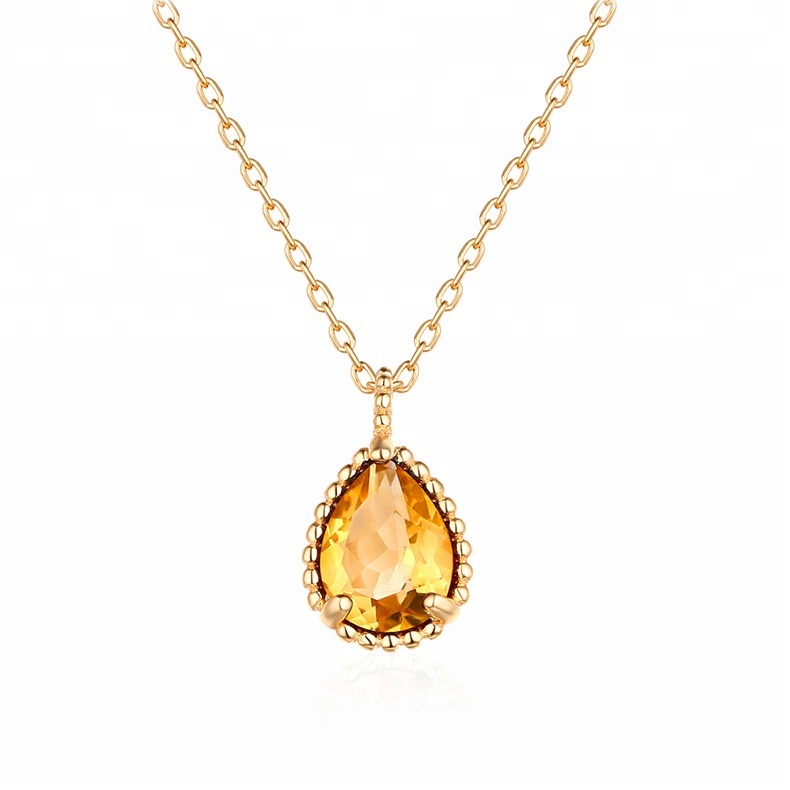 Joacii Entry Lux Style Citrine Pendant 925 Silver Necklace Pendant For Custom Natural Gemstones Set