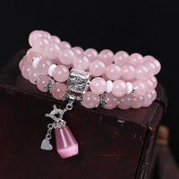 Wholesale Pink Crystal 925 Silver Bead Perfume Bracelet