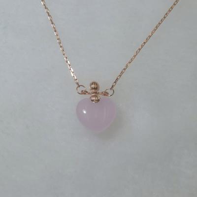 Fancy Heart Design Big Stone O-Chain Silver Jewelry Necklace With Korut