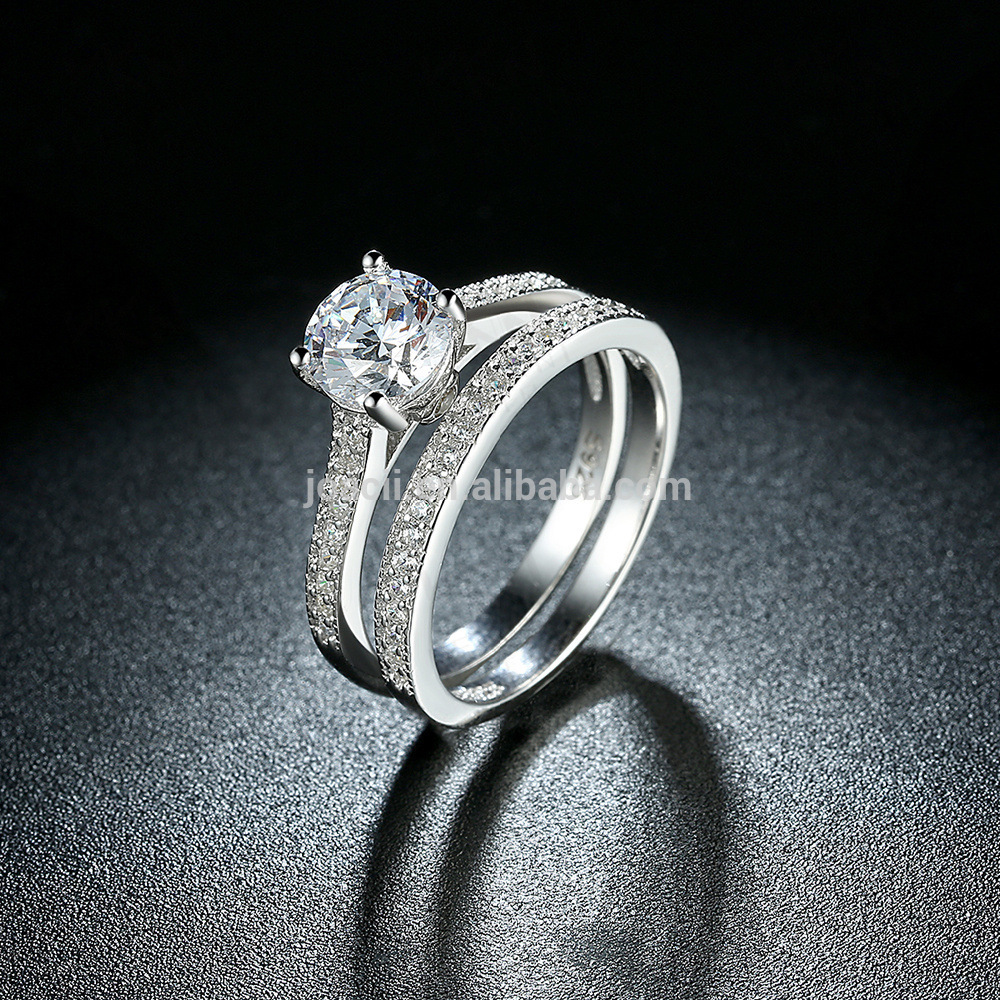 Eternal Love Couple Silver Cubic Zirconia Ring Sets