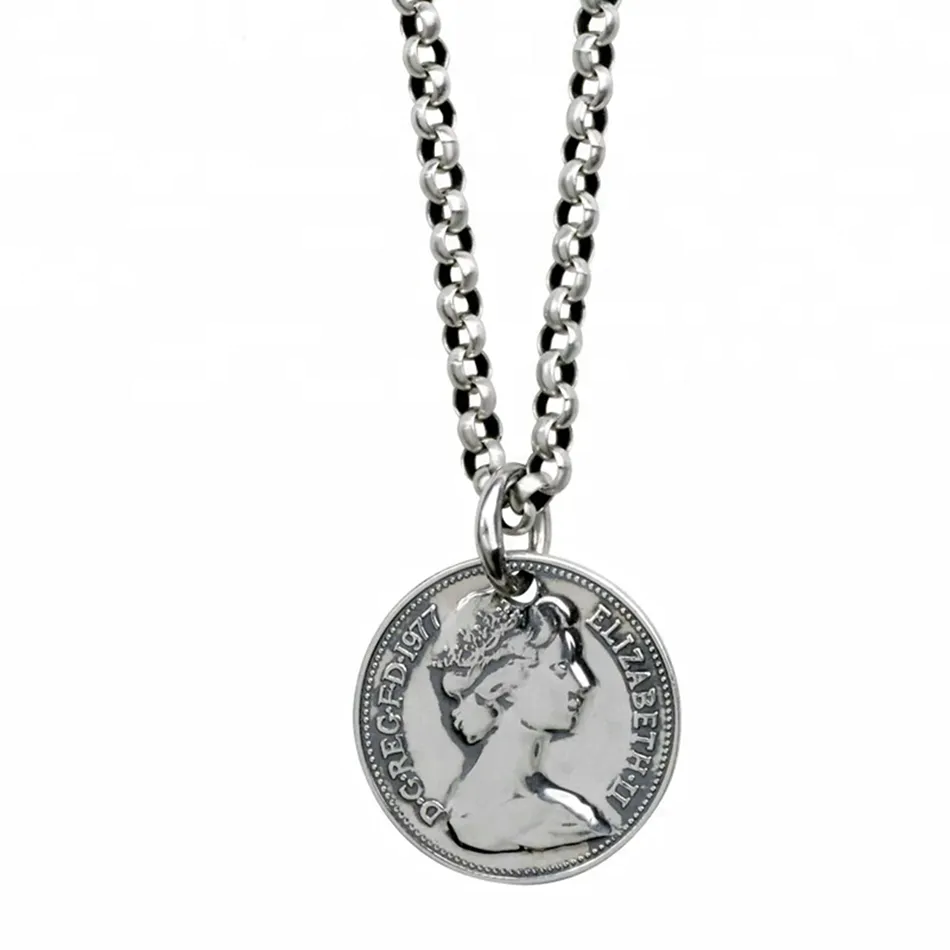 Custom silver jewelryQueen elizabeth corn pendant reproduction vintage necklace antique