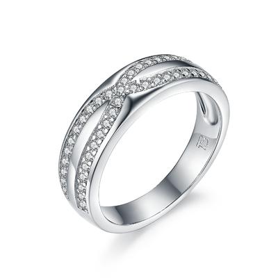 Personalized 925 Sterling Silver Creative Design White Gold Plated Cubic Zirconia Cz Promise Rings For Valentine'S Day Gifts