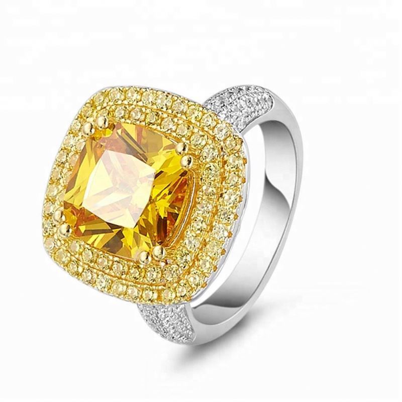 Joacii Iced Out Pave Setting Aaa Cubic Zircon Big Stone Gemstone Rings With Squillare