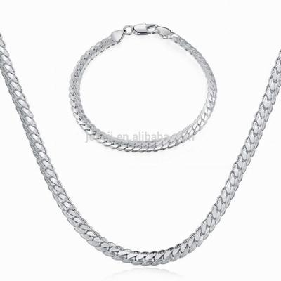 Simple Style 925 Sterling Silver Chain And Link Bracelets For Couples With Bijoux Femme