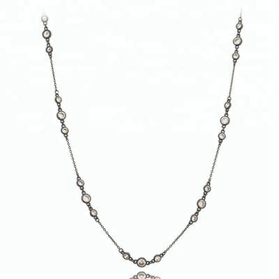 Custom Silver Jewelry 925 Sterling bead long chain Necklace