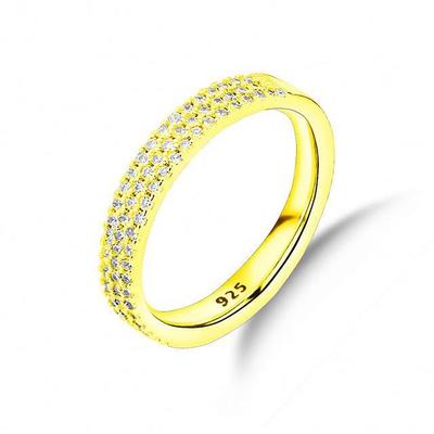 Wholesale Gold Plated Silver Zircon Band Ring Jewelry With Kullatut Korut