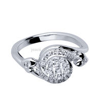 New Model Fashion Women Jewelry Silver Diamond Wedding Ring With Gioielli Placcati In Oro