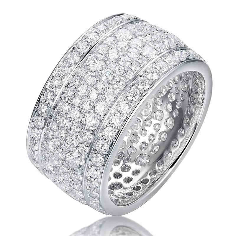 Joacii Iced Out S925 Sterling Diamond Ring Silver Rings For Women