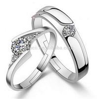 Shinning Sterling Silver Cz Stone 18K Ring Sets Jewelry With Anel