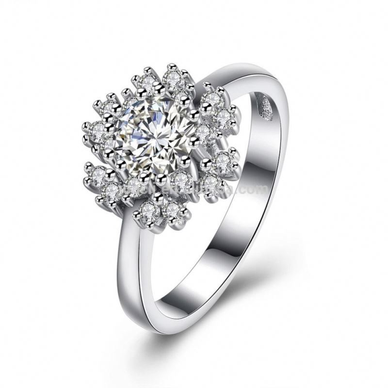 Joacii Stylish Snow Design Aaa Cz Zircon Sterling Silver Wedding Ring With Gioielli Da Donna