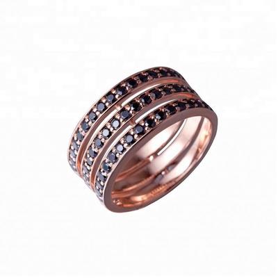 Joacii 18K Rose Gold Plated Hollow 925 Silver Zirconia Ring With Patella Aurum Jewelry