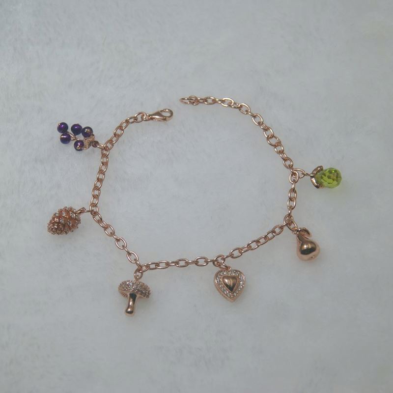 Wholesale Different Shape Rose Gold Plated Chain Bracelet With Gioielleria