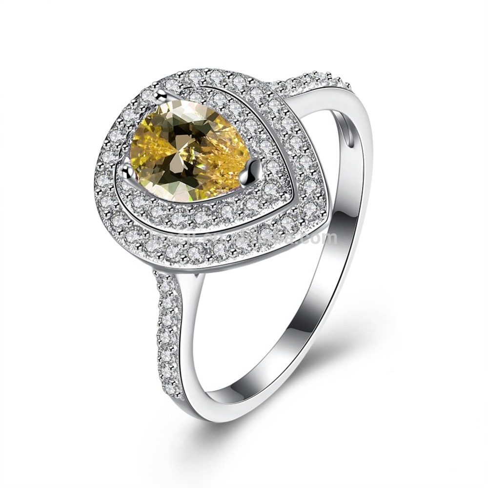 Pear Cut Gemstone 925 Sterling Silver Ring for Women