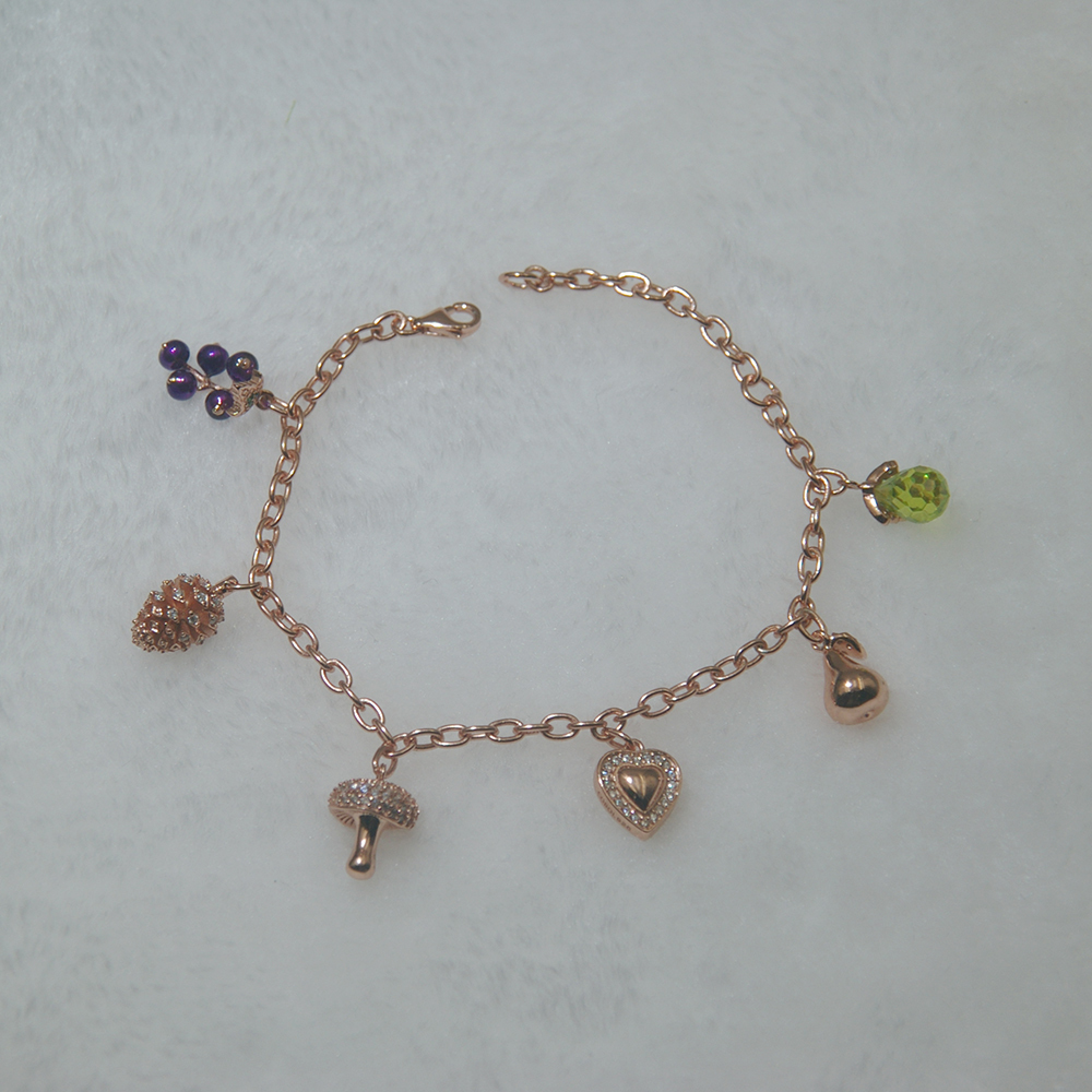 Wholesale Different Shape Rose Gold Plated Chain Bracelet
