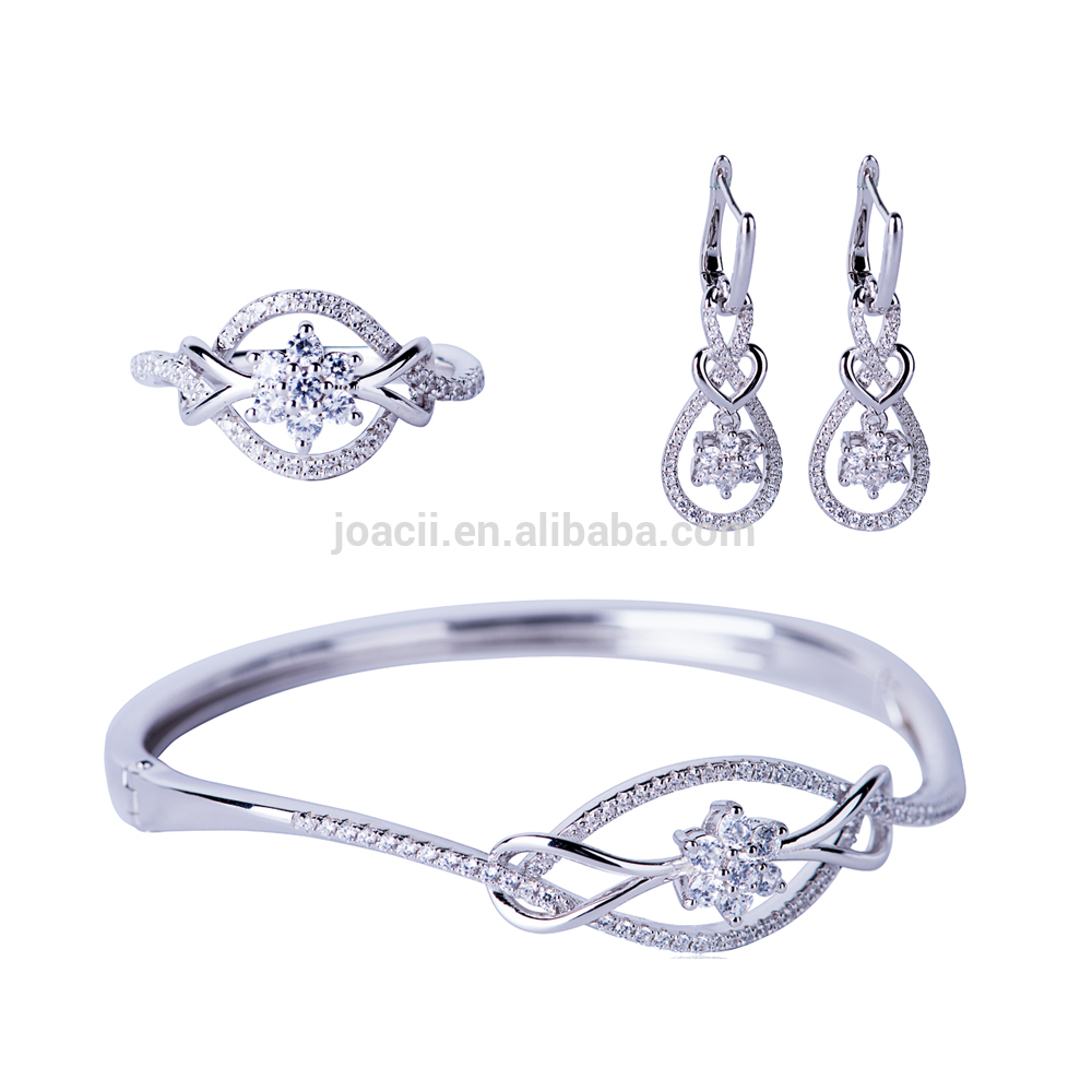 wholesale fashion sapphire diamond women jewelry set