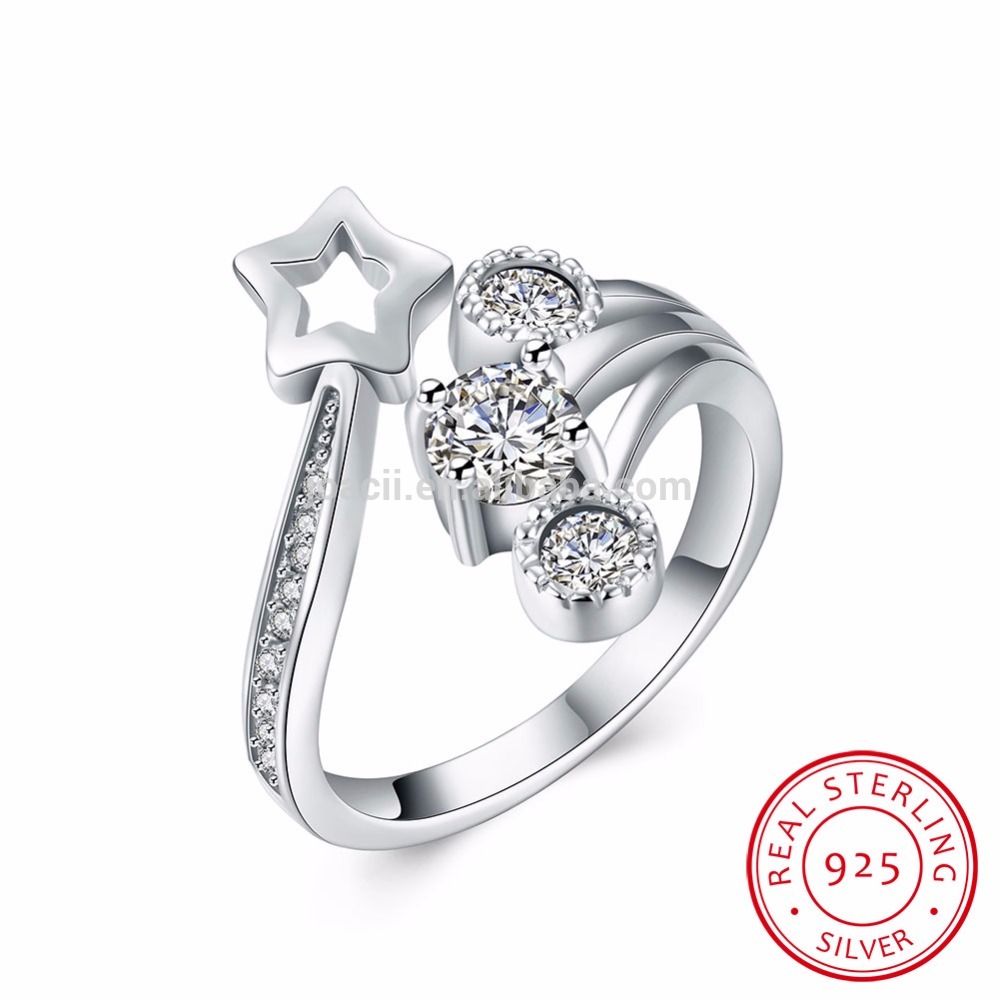 Creative Five-Pointed Star 925 Cz Ring