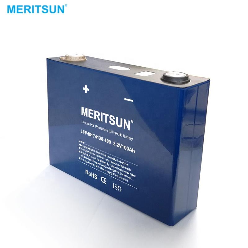 MeritSun LFP 3.2v 100ah lifepo4 batteries Prismatic rechargeable lithium ion cell for battery pack